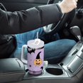 thumbnail image 4 of Yayeee 40oz Stainless Steel Tumbler with Straw and Handle Double-Wall Insulated Travel Water Bottle, Light Purple Halloween Black Cat, 4 of 8