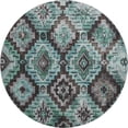 thumbnail image 2 of Addison Rugs Mayfield Premium Machine Washable Transitional Aztec Teal Round Rug, 8' x 8', 2 of 6