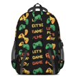 thumbnail image 3 of Game Controller Black Pattern Backpack for School, Cute School Bag with Adjustable Shoulder Straps and Padded Back, 16.9"x12.6"x5.9", 3 of 5