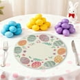 thumbnail image 4 of Lilixerw Easter Egg Round Placemat,Holiday Table Decor for Spring Dining,Polyester Washable Table Mats,Water Resistant & Easy Clean,Protects Table from Stains,14.57 Inch, 4 of 6