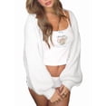 thumbnail image 3 of Women'S Button Down Cardigan Sweater Drop Shoulder Long Sleeve Casual Outerwear White S, 3 of 9