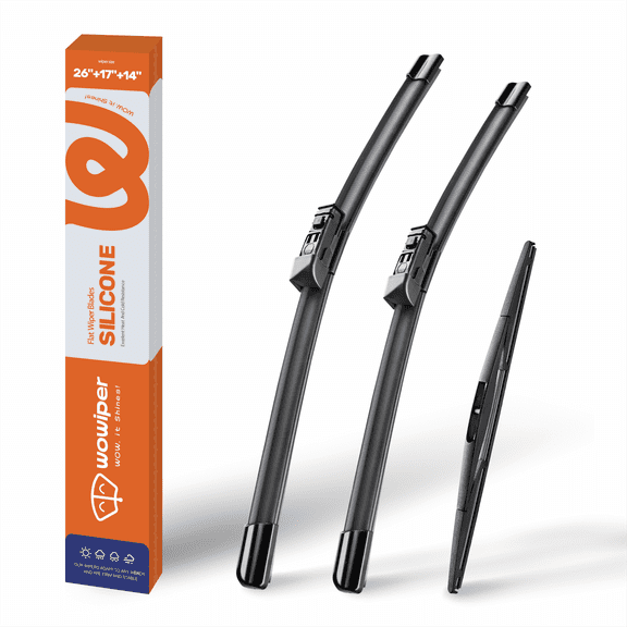 WOWIPER Silicone Windshield Wiper Blades with Rear Wiper Blade for Subaru Forester 2024-2019, Isolate Water Repellency Conventional All-Season- 26" 17" 14"