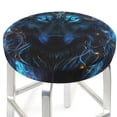 thumbnail image 3 of KLL Cool Blue Light Wolf Round Bar Chair Cushion Cover 14 inch ,Bar Stool Protector with Elastic, Soft Washable, 3 of 6