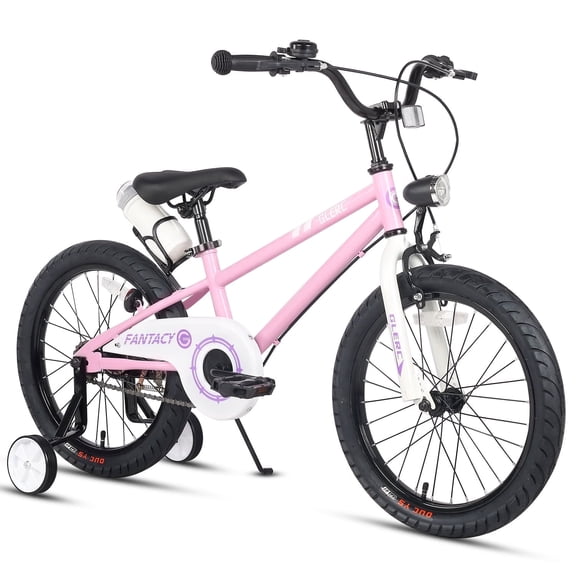 Glerc 18 inch Kid Bike for 5-9 Years Old with Water Bottle Holder & Headlight & Kickstand for Birthday Gift, Pink