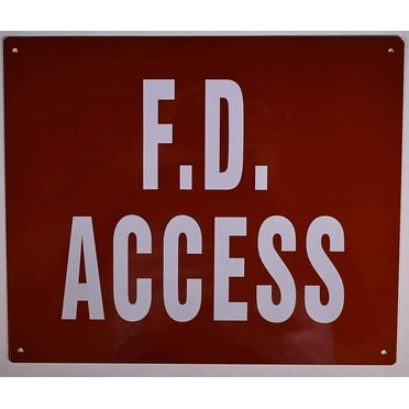 F.D. Access Sign (RED,Reflective, Aluminium 10x12 -Rust Free)(ref-2022-4)