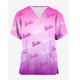 thumbnail image 5 of Uniforme de enfermera, uniforme de trabajo esmerilado con cuello en V y manga corta con estampado de princesa Barbie para mujer, uniforme médico, spa de enfermería, mascota, guarida, 5 of 5