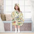 thumbnail image 7 of FORMRS Wearable Blanket Hoodie with Sleeves for Kids Cozy Flannel Sweatshirt, Birds with Strawberries, 7 of 7