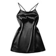 thumbnail image 2 of ylioge Womens Backless Nightgowns Lace Splice Silk Satin Sleepshirts Ladies Lightweight Solid Color Comfort Homewear Mini Dresses, 2 of 6