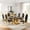 Gold Black Table & Gold Balck Chair, variant on 69" Faux Marble Dining Table Set for 6, Modern Polished Stainless Steel Pedestal with 6 Oval High-Back Leather Chairs, Suitable for Kitchen