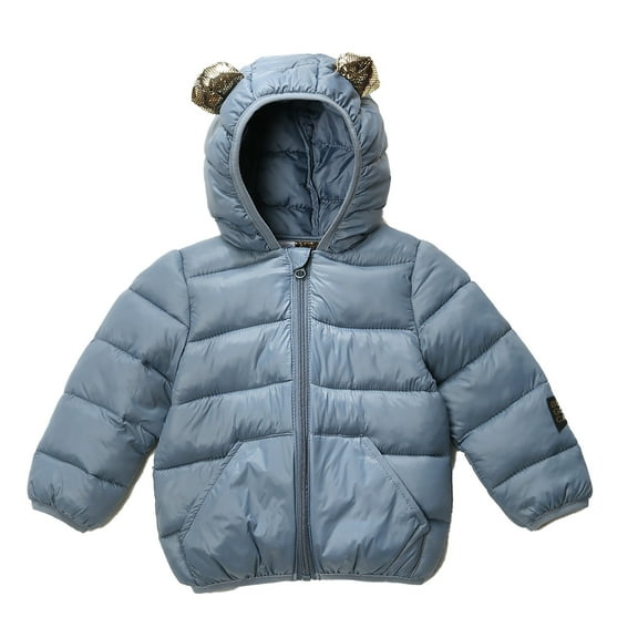 Kids Jacket,Children's Cotton Jacket with Ears Hooded Jacket for Boys Girls Soft Comfortable Outerwear for Everyday Wear,Girls Jacket,Blue,4-5 Years