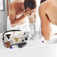 thumbnail image 5 of Goofa Geometric Triangle Printed Toiletry Bag with Handle,Large Capacity Travel Makeup Cosmetic Bag for Women, Carry on Airport Airline Compliant Bag, 5 of 9