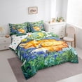 thumbnail image 3 of Homewish Cute Cartoon Fox 7-Piece Bedding Comforter Set,Purple Flower Lavender King Bedding Sets,Rustic Floral Bed Sheets For Girls Boys,Ultra Soft Home Decor Reversible, 3 of 8