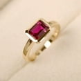 thumbnail image 2 of 2Ct Emerald Cut Lab Created Pink Ruby Women's Engagement Ring 14K Yellow Gold Plated, 2 of 3