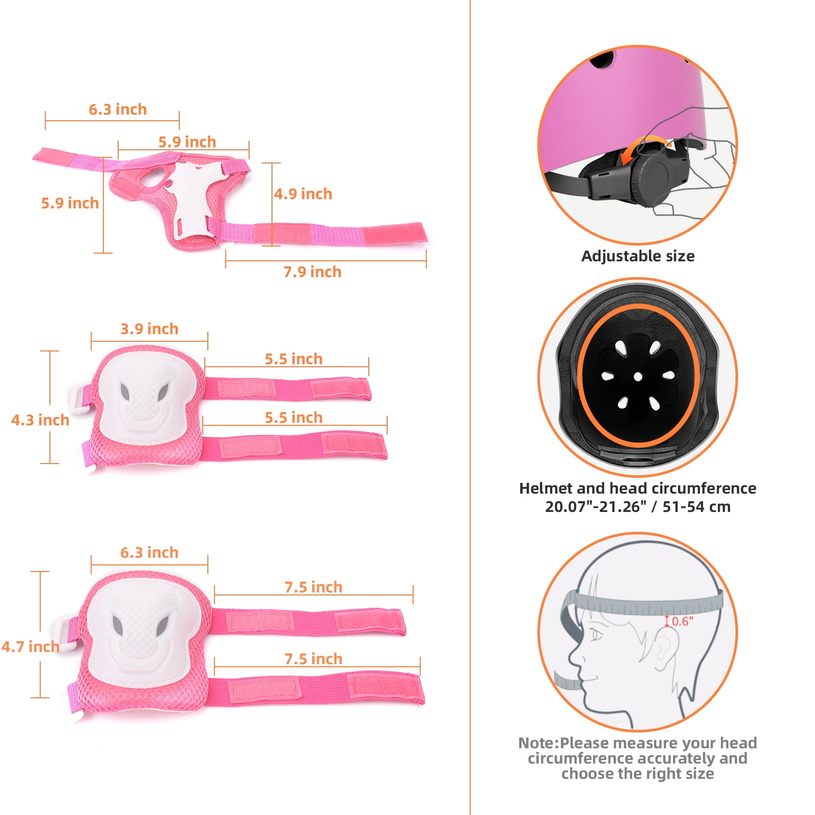XJD Kids Bike Helmet Toddler Helmet for Kids,Multi-Sport Protective Gear Set for 3-5-8 Years Boys Girls Child Cycling Helmet with Knee Pads Elbow Pads Wrist Guards