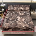 thumbnail image 4 of ZIATUBLES 3 Pcs Soft Polyester Sheet Set, Full Size Bed Sets with 1 Fitted Sheet and 2 Pillowcases, Cooling Cozy All-Season Bedding Sheets, Autumn Leaf Camouflage Printed, 4 of 9