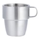 thumbnail image 1 of Taza de café de acero inoxidable 304 de doble capa con asa para cafetería, 300 ml, 1 of 13