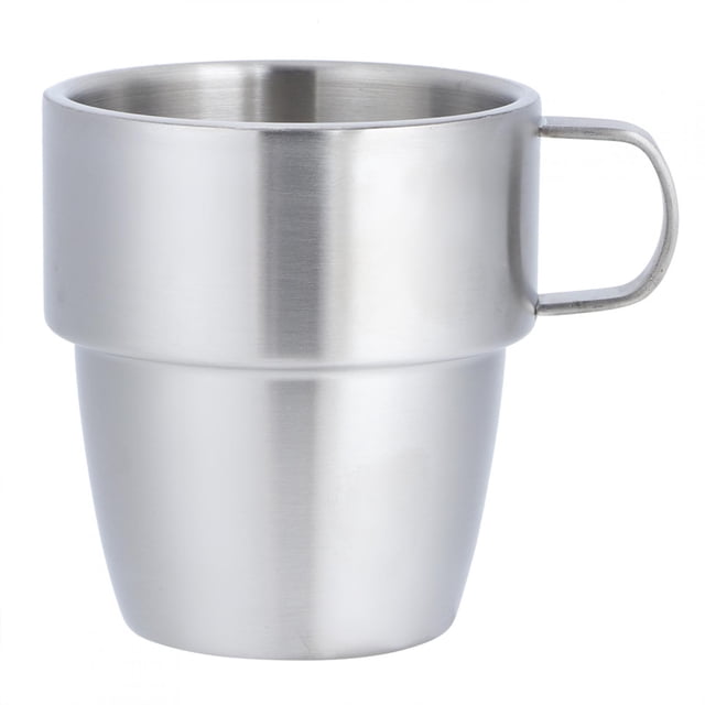 300ml 304 Stainless Steel Coffee Cup Mug Heat Insulated Double Layer with Handle Tea Cup Coffee Shop