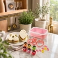 thumbnail image 5 of Cook with Color 20-Piece Kids Plastic Bento Box Lunch Container Set with Sandwich Cutters, Strawberry, 5 of 5