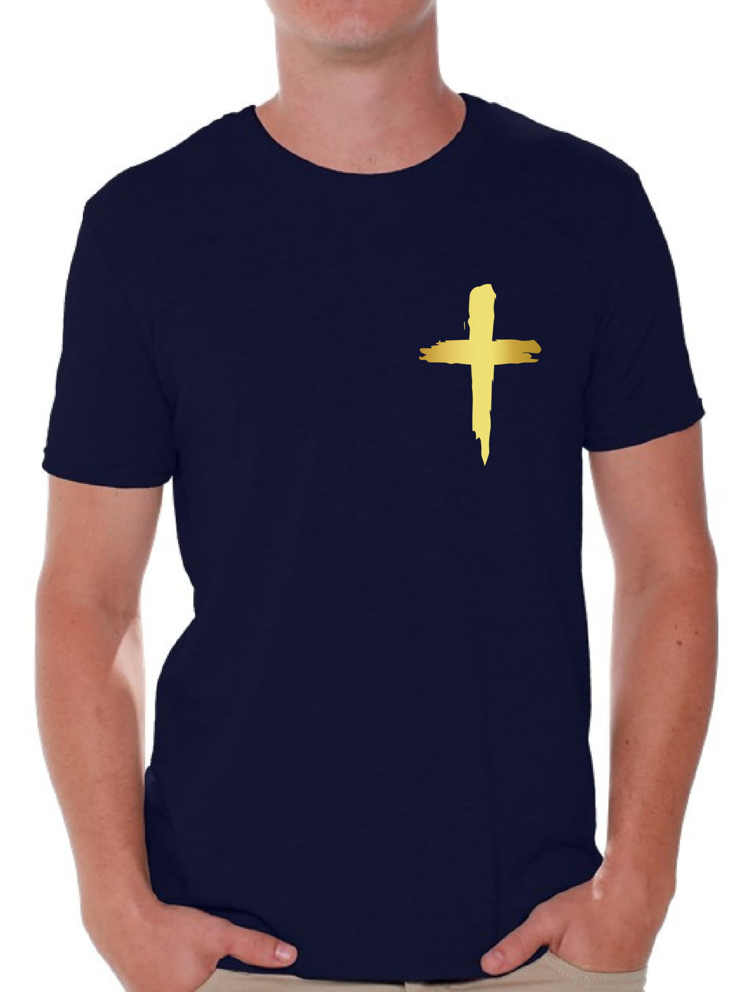Awkward Styles Golden Cross Shirt for Men Christian Mens Shirts ...