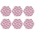 thumbnail image 2 of Pofeuu Bike with Donut Wheels Print Leather Coasters Set of 6, Round Cups Mugs Mat Pad for Home Kitchen Heat Resistant Drink Coasters,Hexagon, 2 of 7