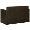 thumbnail image 4 of vidaXL 2 Seater Garden Sofa with Cushions Brown Poly Rattan, 4 of 5