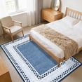 thumbnail image 2 of Checkered Area Rug 6x9, No Slip Washable Rug, Modern Bedroom Rug Under Bed Ultra Carpet, Low-Pile Rugs for Living Room Bedroom Dining Room, Blue, 2 of 7