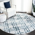 thumbnail image 2 of SAFAVIEH Martha Stewart Isabella Hughie Diamond Area Rug, Ivory/Turquoise, 6'7" x 6'7" Round, 2 of 11