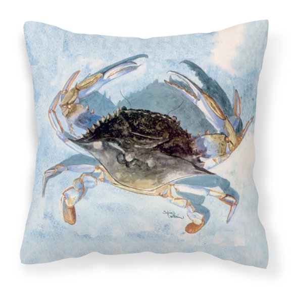 Carolines Treasures 8011PW1414 Blue Crab Fabric Decorative Pillow , 14Hx14W, multicolor