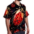 thumbnail image 2 of Seven Starred Ladybird Men's Short Sleeve Beach Shirts, Casual Printed Button Down Poplin Shirt Summer., 2 of 6
