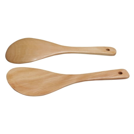 2pcs Wooden Rice Spoon Non-stick Heat-resistant Rice Spatula Kitchen ...