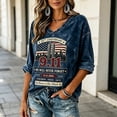 thumbnail image 3 of Womens 9/11 25th Anniversary Shirt 3/4 Sleeve Patriotic T Shirts | Never Forget 911 Memorial Shirt,Loose V-Neck Graphic T-Shirt,Printed American Flag T-shirt,Casual Tee Tops, L, 3 of 5