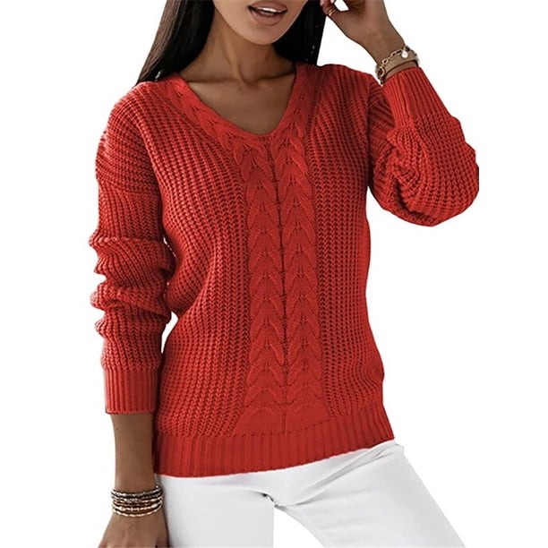 Sexy Dance Suéteres de punto cálidos de invierno acogedor para mujer, suéter de punto grueso, suéter de trabajo con Cable para mujer