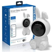 Brookstone Smart Baby Monitor, Wi-Fi Camera with 100 Degree Viewing Angle and 2-Way Audio, White