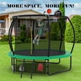 thumbnail image 6 of Leumius 10FT Trampoline with Enclosure Net,Heavy Duty Yard Pumpkin Trampolines with Ladder,Outdoor Recreational Trampolines for Kids and Adults,Green, 6 of 12