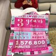 thumbnail image 3 of 12 Year Old Girl Birthday Gifts, Pink Love Rose Elements Happy Birthday Blanket, Sweet 12 Gifts for Girls Daughters Sisters Friends, 60"x80", 3 of 5