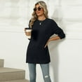thumbnail image 4 of SWSMCLT Women's Soft Sweater Long Sleeve Casual Warm Tunic Top Knit Crewneck Fashion Spring Spandex Tunics Black Small, 4 of 5