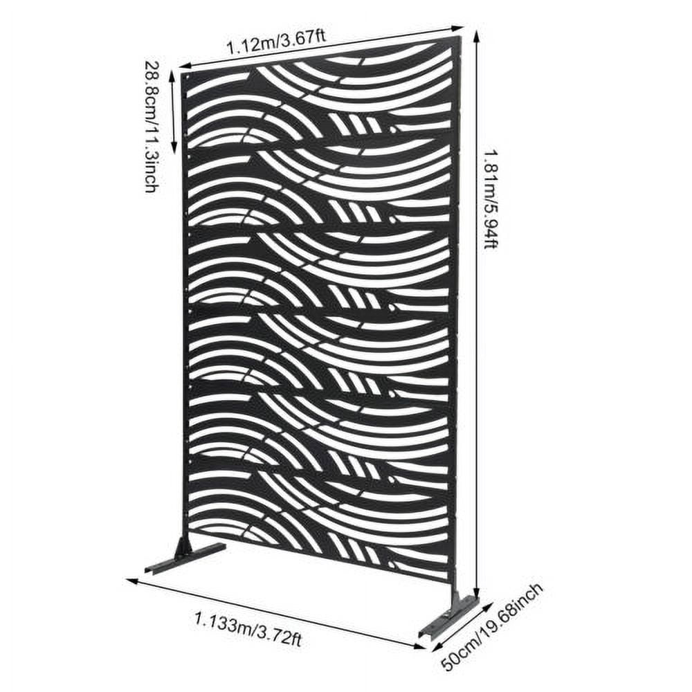 Modern Black Decorative Wall Metal Fence Free Standing Privacy Screen Outdoor
