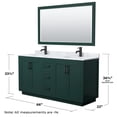 thumbnail image 6 of Wyndham Collection Miranda 66" Marble Double Bathroom Vanity in Green/Black, 6 of 7