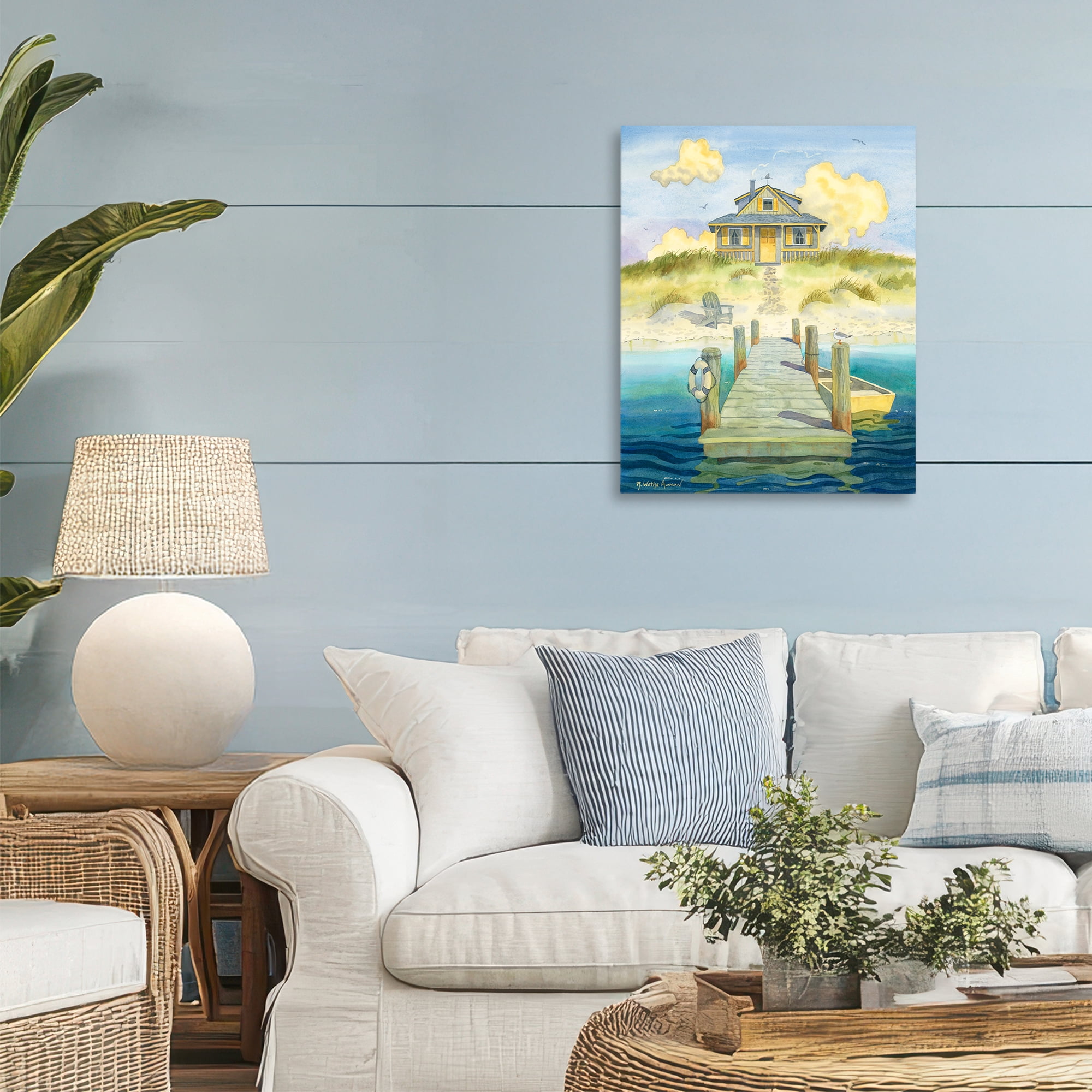 Stupell Industries Welcome Seaside Retreat Cottage Canvas Wall Art, design by Robin Altman