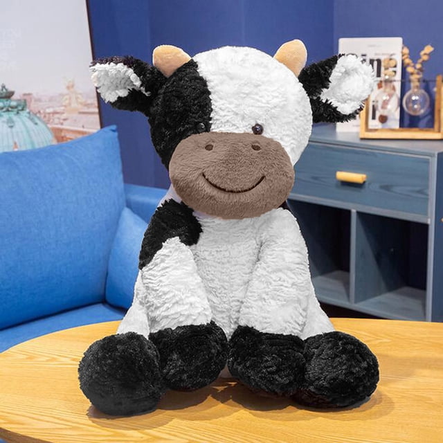 Jellycat Stuffed Animal,Jellycat Plush Toy, Premium Cow Stuffed Animal for Ages 1 and Up, Black/White, 9.8”