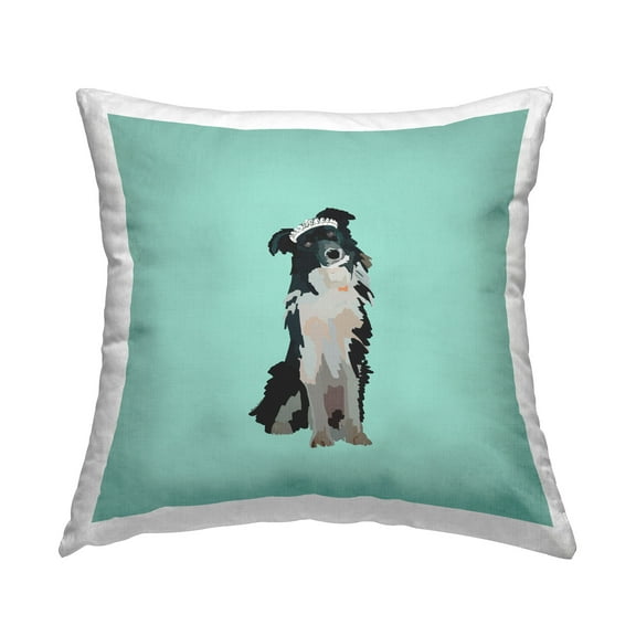 Stupell Industries Collie with Tiara Decorative Printed Throw Pillow Design by Amelia Noyes
