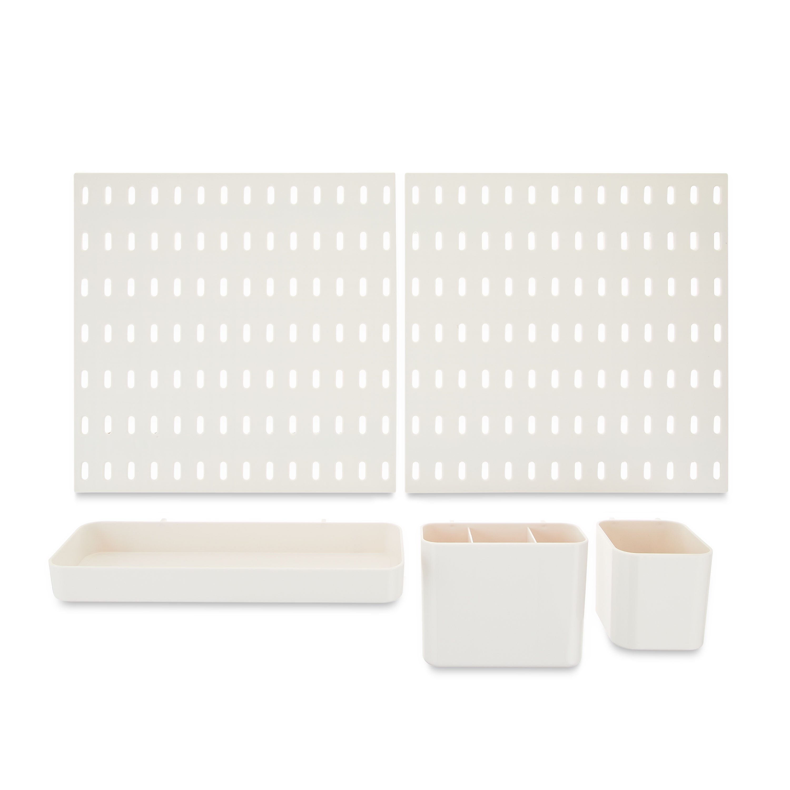 (2 pack) Pen+Gear Pegboard Set, White, 7 Pieces, Wall Hanging