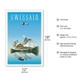 thumbnail image 2 of Switzerland - Swissair - Douglas DC-4 Airliner - Vintage Airline Travel Poster by Herbert Leupin c.1956 - Master Art Print (Unframed) 12in x 18in, 2 of 4
