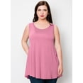 thumbnail image 3 of Made by Johnny Women's Solid Sleeveless Tunic for Leggings Swing Flare Tank Tops S-5XL Plus Size XXXL PINK, 3 of 6