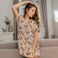 thumbnail image 3 of Lsque Roosters In Floral Pattern Nightgowns for Women Sleep Shirts Short Sleeve Nightshirt Pullover Nightdress Soft Sleepwear Relaxed Fit Nightdress, 3 of 6