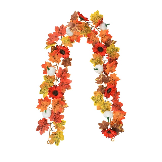 Simulated Pumpkin Maple Leaf Rattan Sunflower Showcase Fake Tree Leaves Artificial Maple Leaves