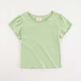 thumbnail image 2 of XIYON Girls T Shirts Soft Summer Short Sleeve Tee Shirt For Baby Girl Toddler Casual Crew Neck Top Comfortable Everyday Basic Shirt Cute Summer Tops 3-4 Years, 2 of 9