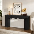 thumbnail image 4 of Tribesigns 63" Farmhouse Console Table, Wooden Couch Table Behind Sofa with Storage, Long Entryway Sofa Station, Narrow Console Stand with Base, Hallway Stand for Entryway, Living Room (1, Black), 4 of 15