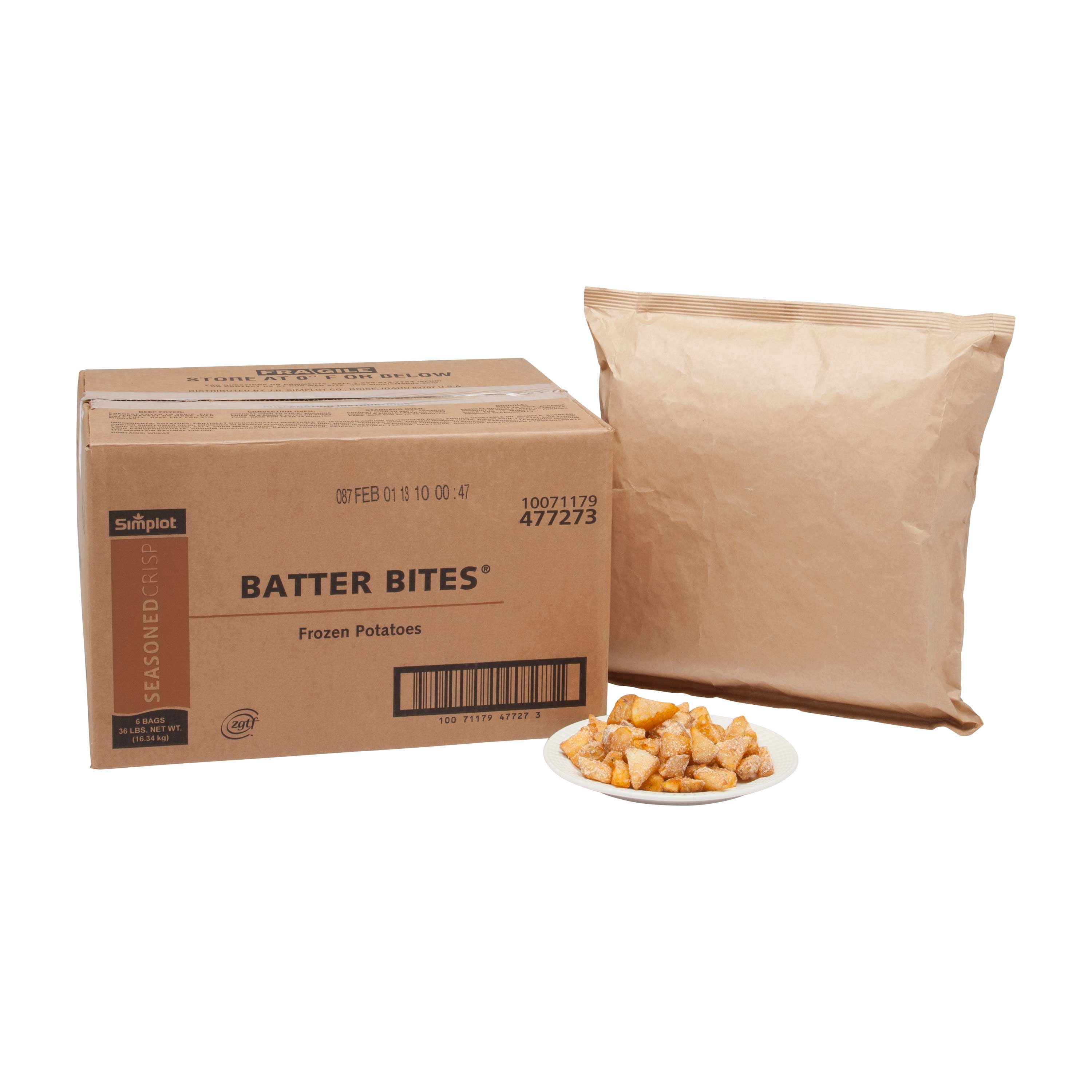 Simplot Batter Bites Crisp Seasoned Coarse Potato, 6 Pound - 6 per case.