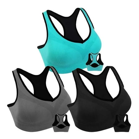 

3PCS Women Seamless Sports Bra Gym Running Underwear Shockproof Crop Top Plus Size Breathable Yoga Bra